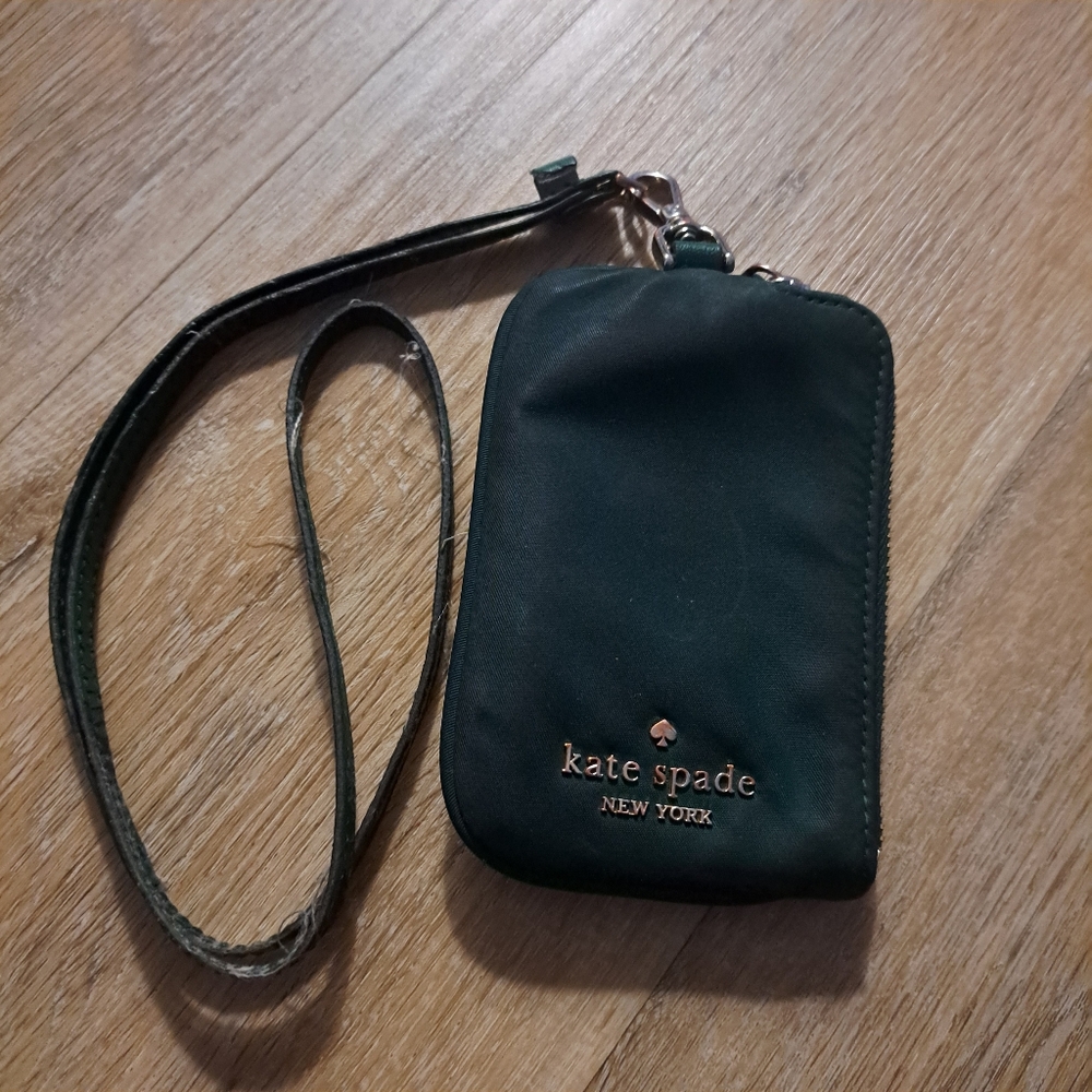 Kate Spade New York Dark Green Card Holder Wristlet - Picture 4 of 10